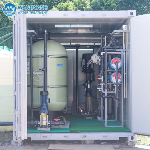 Container Double RO Brackish Water Desalination System(1st RO 100tons, 2nd RO 10tons)