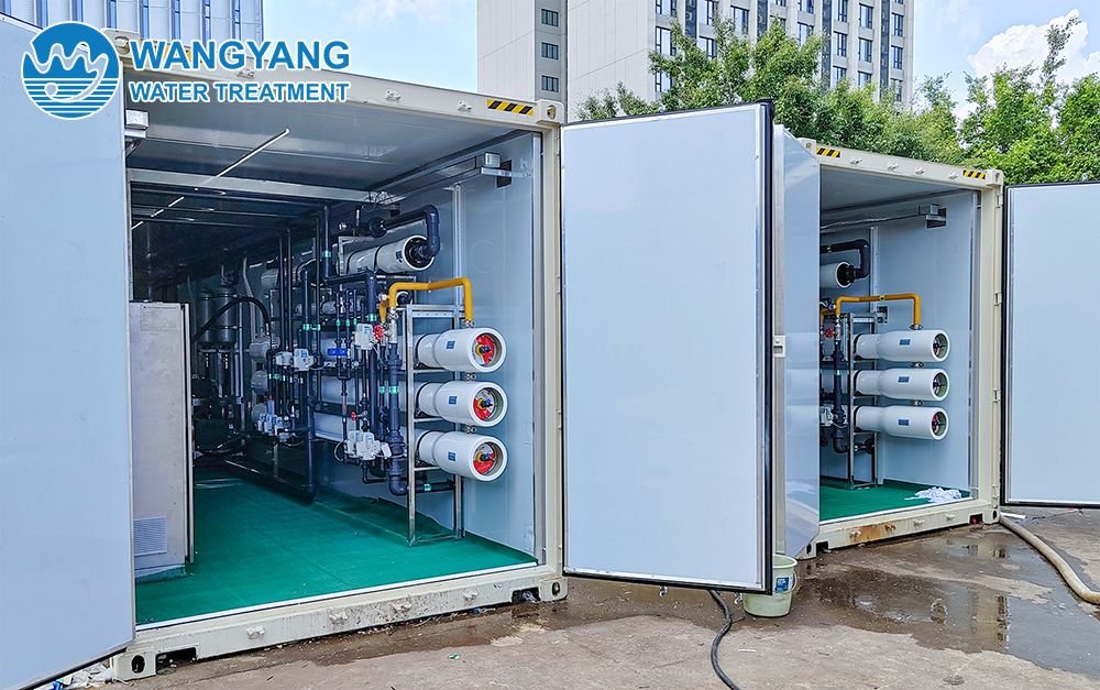 Container Type Double RO Seawater Desalination System (1st RO 144 tons ...